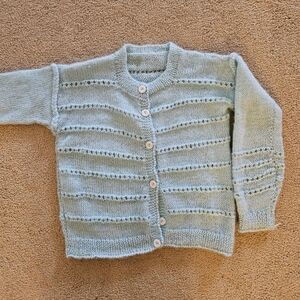 Kids Light Blue Handmade Knitted Cardigan